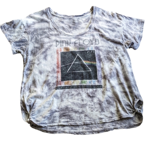 Pink Floyd Dark Side of the Moon Oversized Distressed Tie-Dyed Tee - Picture 1 of 14